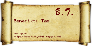 Benedikty Tas névjegykártya